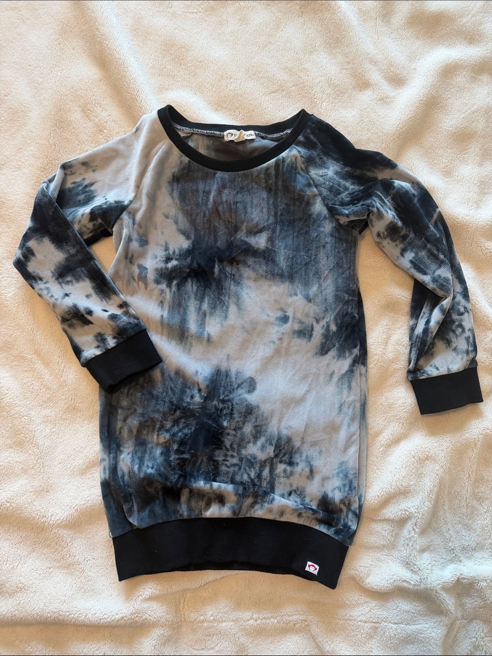 Appaman Navy and Gray Tie-Dye Raglan Sweatshirt